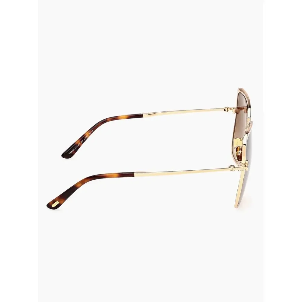 New TOM FORD FT1319 30F Gold Frame Brown Gradient Square Sunglasses Authentic